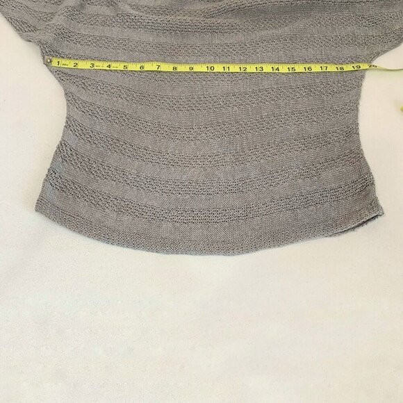 Tahari Linen Sweater Womens Small Open Knit Gray Dolman Sleeves Layering Casual - Picture 8 of 9